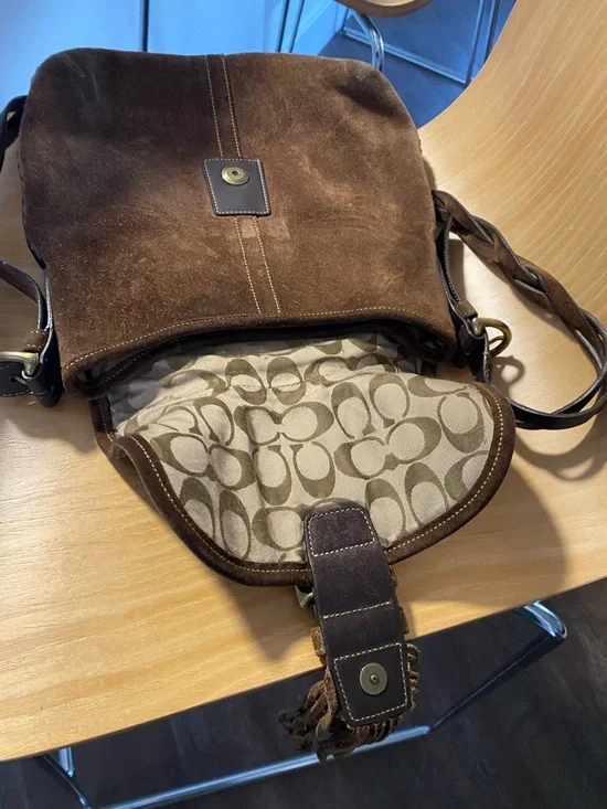 Vintage Coach Brown Suede Fringe Crossbody Bag - Women - Picture 2 of 6